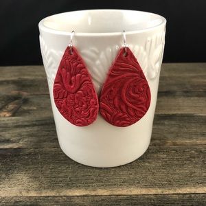 Leather Teardrop Earrings